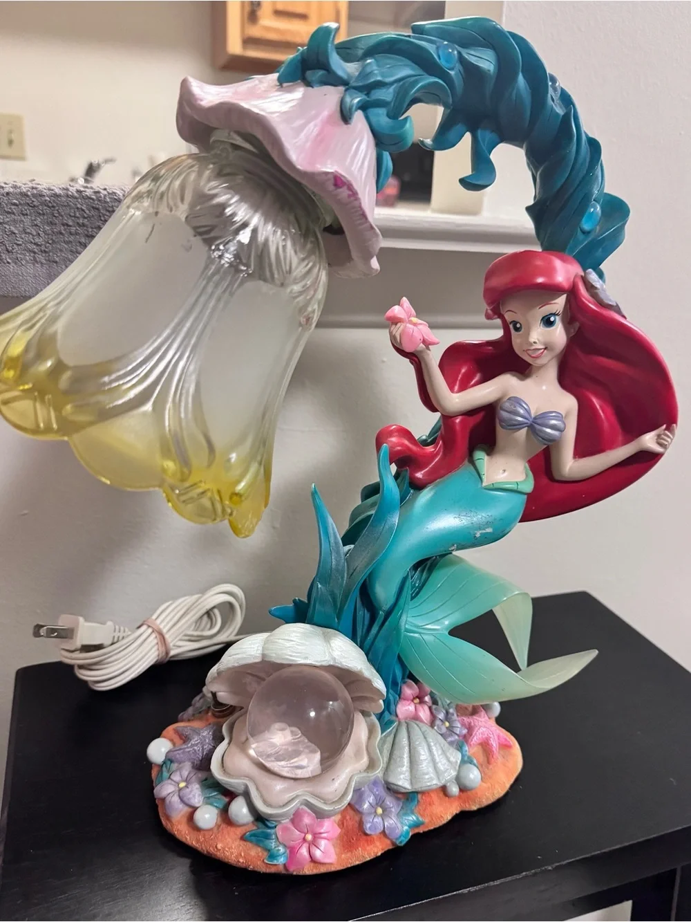 Disney Ariel Table Lamp in Teal, Red & Yellow 2004 Vintage